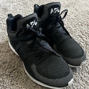 APL Men's Black Knit High-Top Athletic Sneakers with White Accents